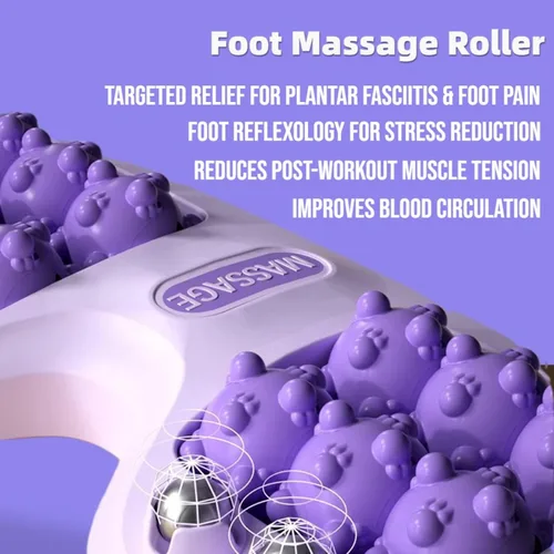 Vista 3 de Masaje de rodillo de pie para fascitis plantar, terapia portátil de rodillos para pies para circulación y alivio del dolor, reflexología