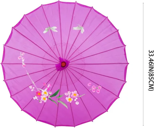 Vista 20 de THY COLLECTIBLES Sombrilla china japonesa de 33 pulgadas para bodas, fotografías, disfraces, cosplay, decoración y otros eventos (azul)