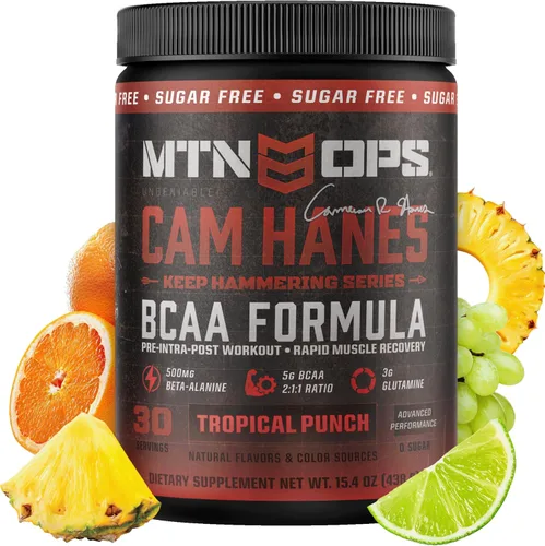 Vista 10 de MTN OPS BCAA Powder - Suplemento en polvo de aminoácidos 2:1:1 para una rápida recuperación muscular y reparación sin azúcar ni gluten, 30