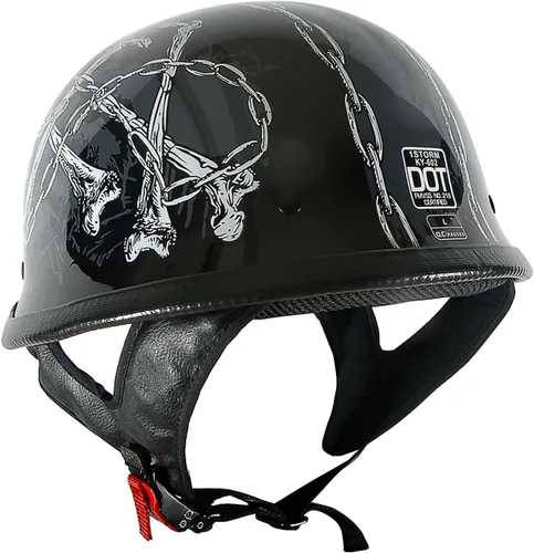 Vista 8 de 1Storm Casco de motocicleta de media cara estilo alemán aprobado por DOT: HKY602