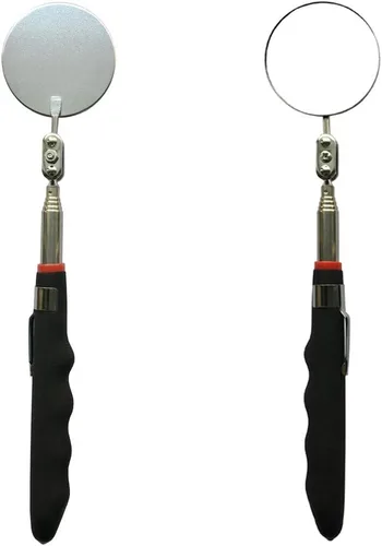 Vista 7 de Espejo de inspección telescópico flexible 360 con luz giratoria para mayor visión, espejo mecánico redondo en un palo, selector magnético con juego