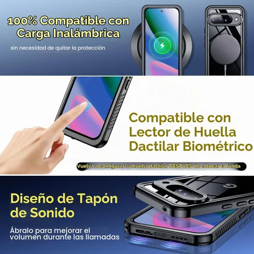 Vista 5 de SPIDERCASE para Google Pixel 10 Funda impermeable, [Protección contra caídas de grado militar de 12 pies] [Resistencia al agua IP68]