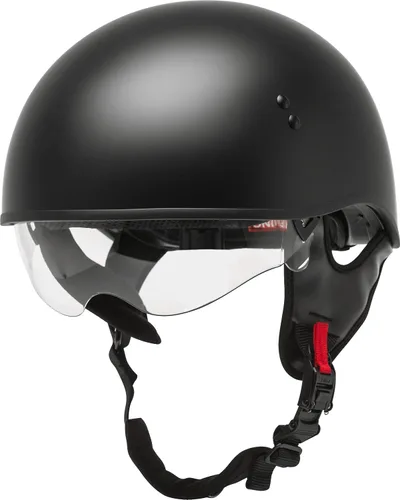 Vista 4 de GMAX HH-65 Naked Half Helmet (negro mate, XL) - Aprobado por FMVSS 218