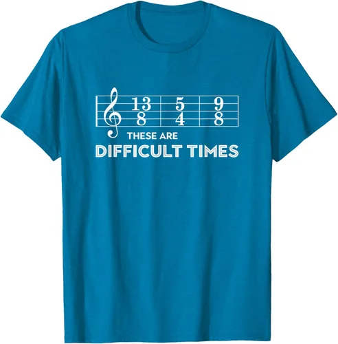 Vista 61 de Musician - Camiseta con texto en inglés "These are Difficult Times", talla S