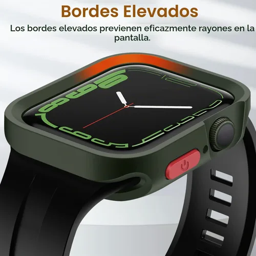 Vista 3 de Amizee 2 Pack Estuche Resistente Compatible con Apple Watch Serie 9/8/7 41mm SE 3/2/1 Serie 6/5/4 40mm, Funda Protectora Amortiguadora de TPU Blanda