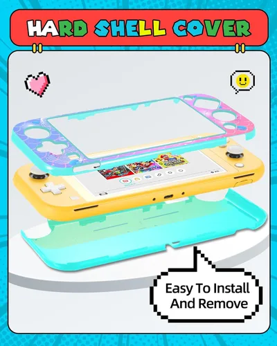 Vista 10 de Gurgitat 2 in 1 for Nintendo Switch Lite Case Protector - 24 Game Card Holder Case & Switch Lite Protective Cover Cute Funny Cartoon Hard Shell for
