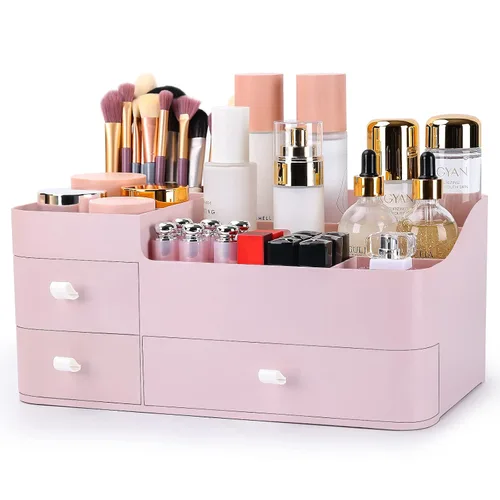Vista 9 de Organizador de perfume de colonia con cajones, almacenamiento de perfumes grandes para encimera, soporte de perfume para colonia, desodorante