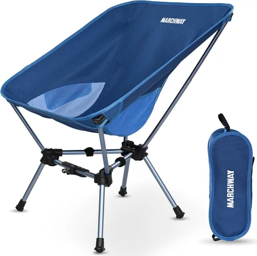 Vista 9 de MARCHWAY Silla de camping plegable ligera con bloqueo de resorte, estable y compacta portátil para campamento al aire libre, viajes, playa, picnic