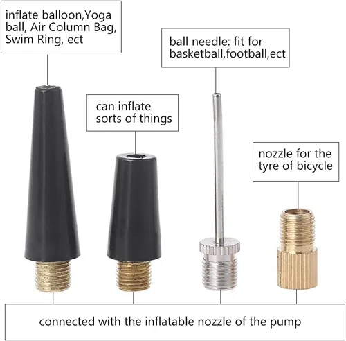 Vista 8 de Accesorios de adaptador de inflador para bomba estándar o compresor de aire neumático de bicicleta Val ve adaptador