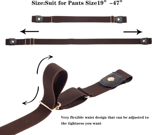 Vista 5 de Cinturón elástico unisex sin hebilla, ajustable, sin hebilla, cinturón elástico invisible para jeans, pantalones, faldas