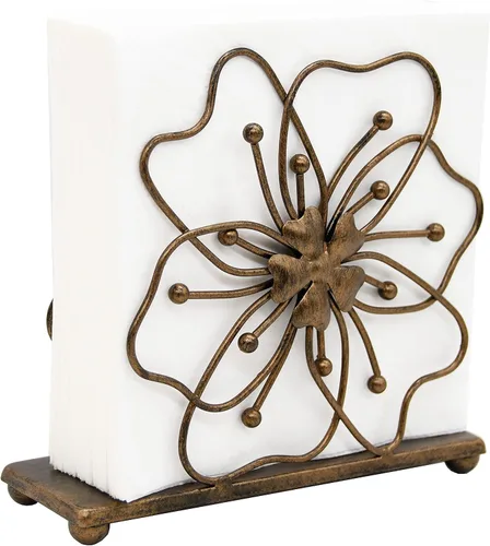 Vista 5 de OwlGift Servilletero de estilo floral, dispensador de pañuelos independiente, almacenamiento de servilletas para mesa de comedor, para el hogar Flor