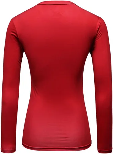 Vista 2 de Red Plume Camiseta deportiva de compresión para mujer Wonder Girl, Rojo
