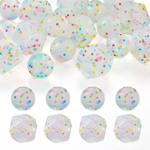 Vista 29 de FASHEWELRY Kit de cuentas de silicona para hacer llaveros, cuentas de silicona redondas hexagonales de 0.59 pulgadas a granel con hilo elástico