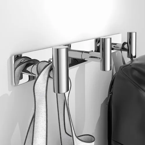 Vista 16 de Perchero de Pared Montado - 3 Ganchos, Ganchos de Pared de Acero Inoxidable Resistente para Toalla, Bolso de Abrigo, Perchero para Sombreros Negro