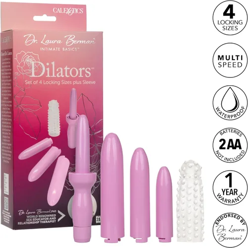 Vista 3 de CalExotics Dr. Laura Berman - Juego de dilatadores (4 tamaños de bloqueo, más manga)