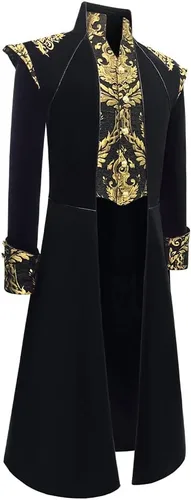 Vista 2 de Chaqueta steampunk medieval para hombre, abrigo gótico victoriano
