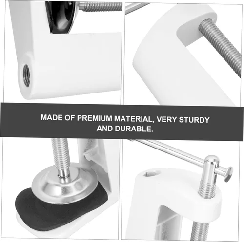 Vista 7 de Abrazadera de montaje de mesa de escritorio para micrófono, abrazadera en C, clip de retención de metal resistente, fácil de instalar
