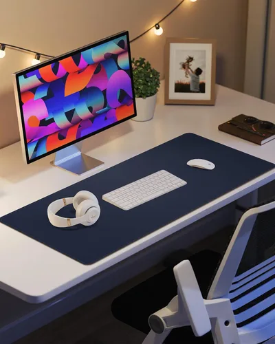 Vista 10 de Tapete protector para escritorio y mouse, antideslizante, de piel sintética, tapete impermeable de escritura para laptop, para oficina y hogar