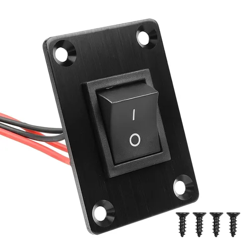 Vista 10 de 1 pieza Interruptor basculante negro KCD1 para barco, interruptor de panel SPST de 2 posiciones y 2 pines, 6A 250V CA 10A 125V CA, con 4 piezas