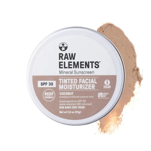 Vista 9 de Crema facial tintada ultra-hidratante Raw Element, protector solar mineral no tóxico para la cara, hidratante diario tintado, óxido de zinc no nano