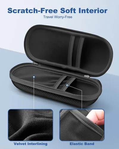 Vista 3 de Krypthos Estuche organizador de lentes de sol de viaje doble, bolsa de almacenamiento portátil de seguridad para hombres y mujeres, carcasa rígida