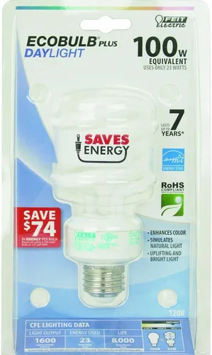 Vista 2 de Feit Electric BPESL23TM/D Torsiones equivalentes a 100 vatios CFL, A15/transparente, equivalente a 40 vatios