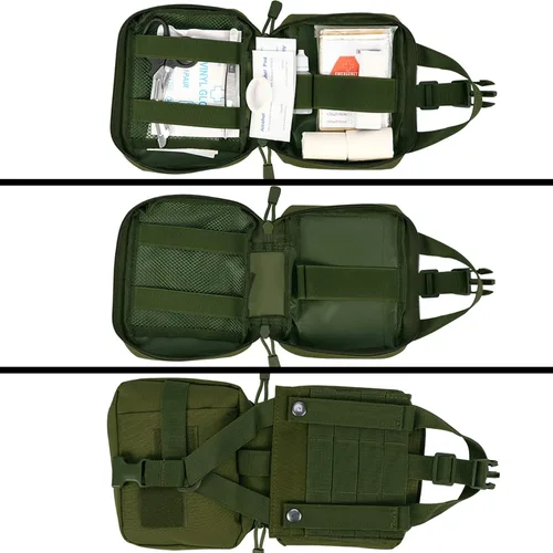 Vista 2 de Bolsas tácticas Molle multiusos de nailon militar, bolsa de utilidad, bolsas de parches desmontables para arnés de chaleco de perro