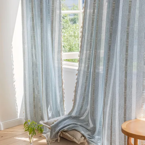 Vista 21 de Cortinas florales de granja semiopacas para sala de estar, de 63 pulgadas de largo, mezcla de lino y algodón, paneles de cortina de ventana cortos
