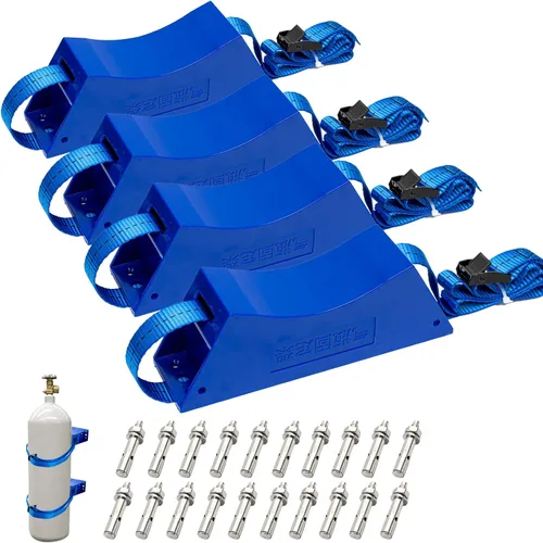 Vista 10 de Soporte de pared cilíndrica, soporte de tanque de nitrógeno resistente con tornillos SUS 304 y correa de 59 pulgadas compatible con 4 a 12 pulgadas