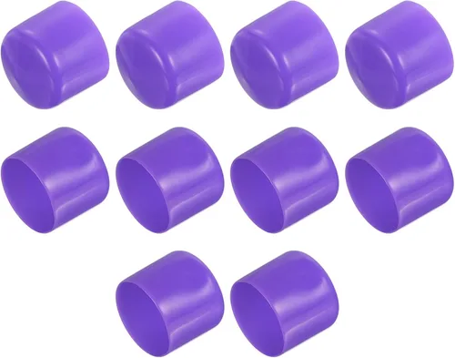 Vista 57 de uxcell 10 tapas de goma para extremos de 0.591 in de identificación, tapa de extremo redondo, protectores de rosca de tornillo, color negro