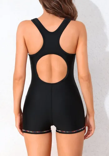 Vista 2 de beautyin Traje de baño deportivo de una pieza para mujer, con espalda cruzada