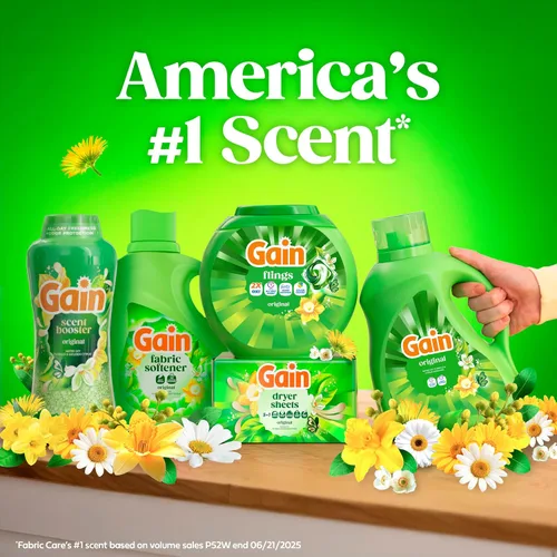 Vista 9 de Gain Suavizante líquido para ropa, aroma original, 35 fl oz líq., 48 lavados, Toque suave - suavidad que puedes sentir