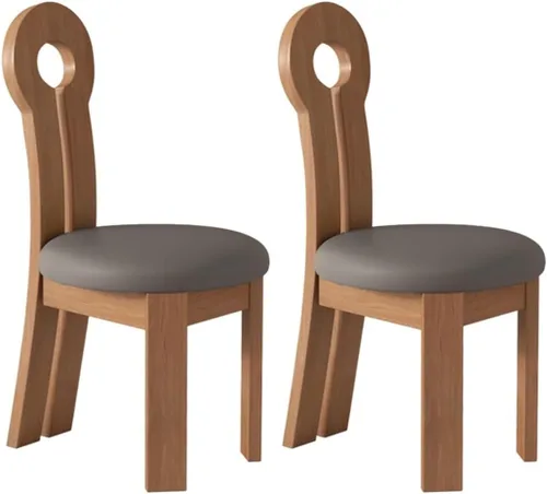 Vista 13 de YVYKFZD Dining Chairs Set, Solid Wood Dining Room Chair, Upholstered Kitchen Chairs, Unique Key-Shaped Living Room Chair, for Offices Bedroom Study