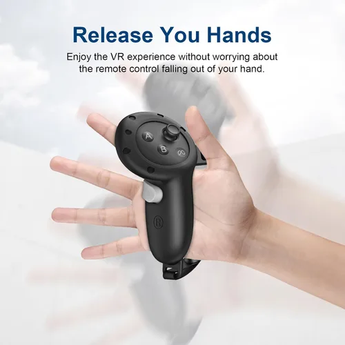 Vista 5 de BEHORSE Silicone Controller Grip Cover for Meta Quest 3,Silicone Grip Protector with Adjustable Knuckle Straps for Meta Quest 3 Accessories (Black)