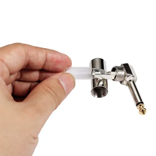 Vista 5 de Enchufe de ángulo recto de 90 grados de audio de 1/4 pulgadas, conector de soldadura TS mono macho resistente de 0.250 in para cables de altavoz