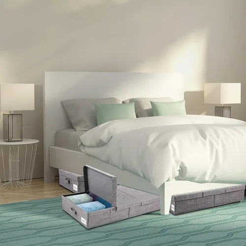 Vista 6 de Paquete de 2 contenedores de almacenamiento debajo de la cama con tapas, cajones de almacenamiento grandes de 32 pulgadas para debajo de la cama