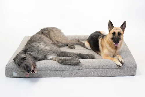 Vista 17 de Luxury Boucle - Cama ortopédica de espuma viscoelástica para perro con forro impermeable y funda lavable a máquina con cremalleras YKK