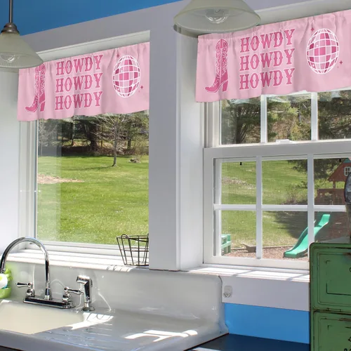 Vista 6 de Cenefa de ventana de Navidad para cocina, sala de estar, cortina de ventana temática de vaqueras para dormitorio, baño, cenefa de ventana Howdy