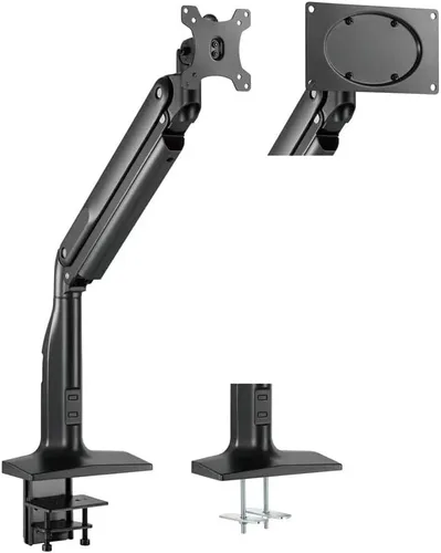 Vista 2 de Monoprice Workstream Collection - Soporte de escritorio ajustable con resorte de gas de movimiento completo para pantalla de 32 a 49 pulgadas