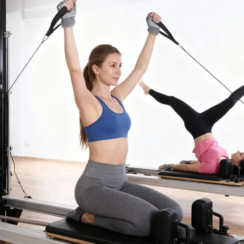 Vista 5 de Guantes de gimnasio antideslizantes sin dedos para mujer, 2 pares de guantes de pilates antideslizantes de silicona para yoga, fitness, deportes