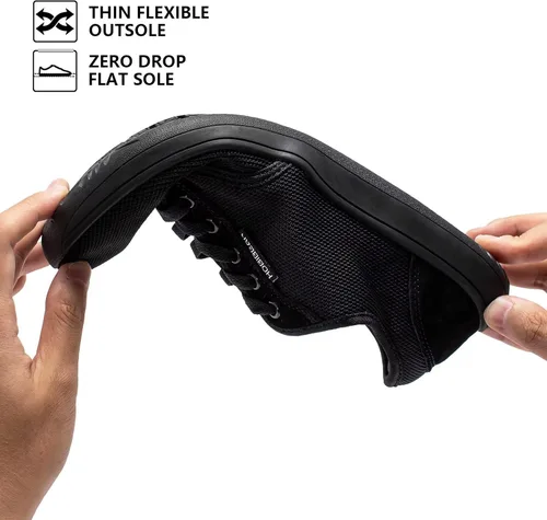 Vista 5 de HOBIBEAR - Zapatillas minimalistas descalzas para hombre y mujer, suela plana, ancho tenis de moda.