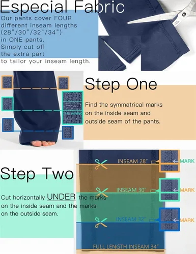 Vista 57 de Safort Pantalones de yoga con entrepierna de 28" 30" 32" 34"más amplios en la parte inferior para botas altas, 4 bolsillos, UPF50+
