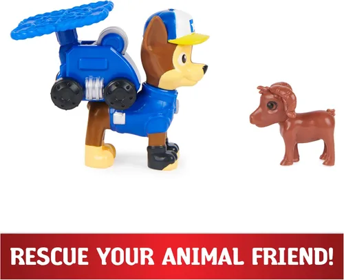 Vista 4 de Paw Patrol, Big Truck Pups Chase Figura de acción con dron de rescate con clip, cápsula del centro de comando y amigo animal, juguetes para niños