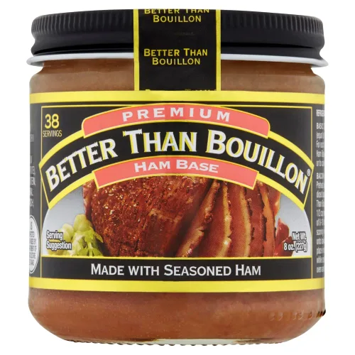 Vista 5 de Better Than Bouillon Base de jamón premium, hecha con jamón sazonado, base mezclable para mayor sabor, 38 porciones por frasco, tarro de 8 onzas
