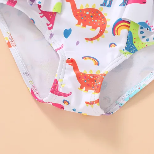 Vista 6 de Bebé Niña Sandía Traje De Baño Dinosaurio Limón Sin Espalda Traje De Baño Infantil Halter