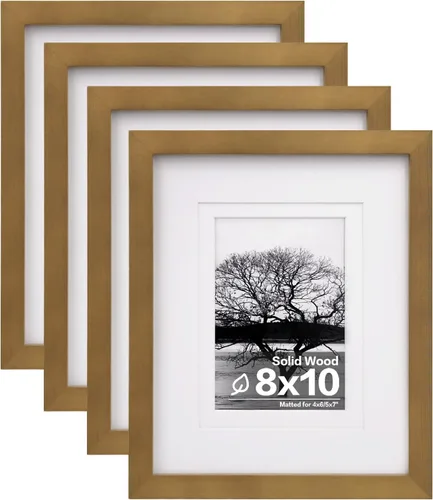 Vista 11 de Egofine - Marcos de fotos de 4 x 6 pulgadas (4 unidades) cubiertos por plexiglás, para fotos de 3 x 4.5 pulgadas / 3.5 x 5 pulgadas con paspartú