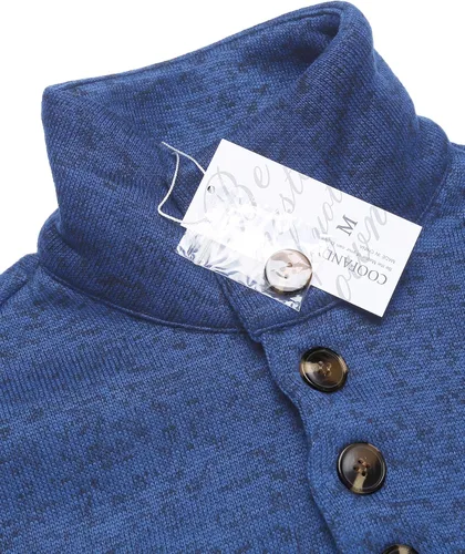 Vista 4 de COOFANDY Sudadera de punto casual para hombre, suéter de moda térmico ajustado