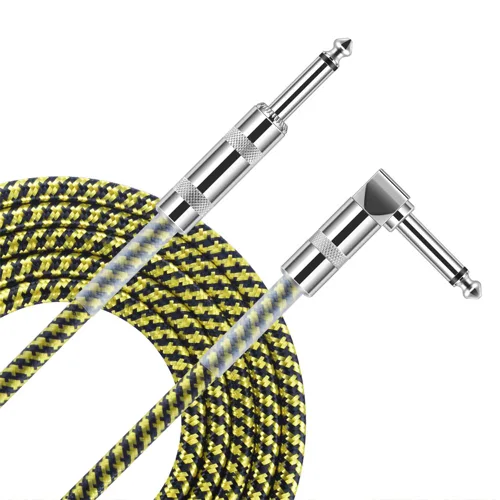 Vista 8 de Cable de guitarra de 10 pies, nueva versión 2022, cable de instrumento profesional para guitarra eléctrica, bajo, cable AMP, ángulo recto TS de 1/4