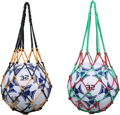 Vista 6 de Bolsa de red de baloncesto para fútbol, almacenamiento de malla de fútbol, soporte de pelota deportiva, bolsa de transporte de nailon duradera
