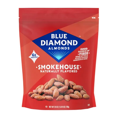 Vista 16 de Blue Diamond Almendras tostadas al horno con sabor a chocolate oscuro, bolsa resellable de 25 onzas, paquete de 1